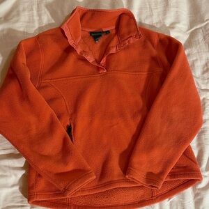 L.L. Bean Orange Fleece Pullover